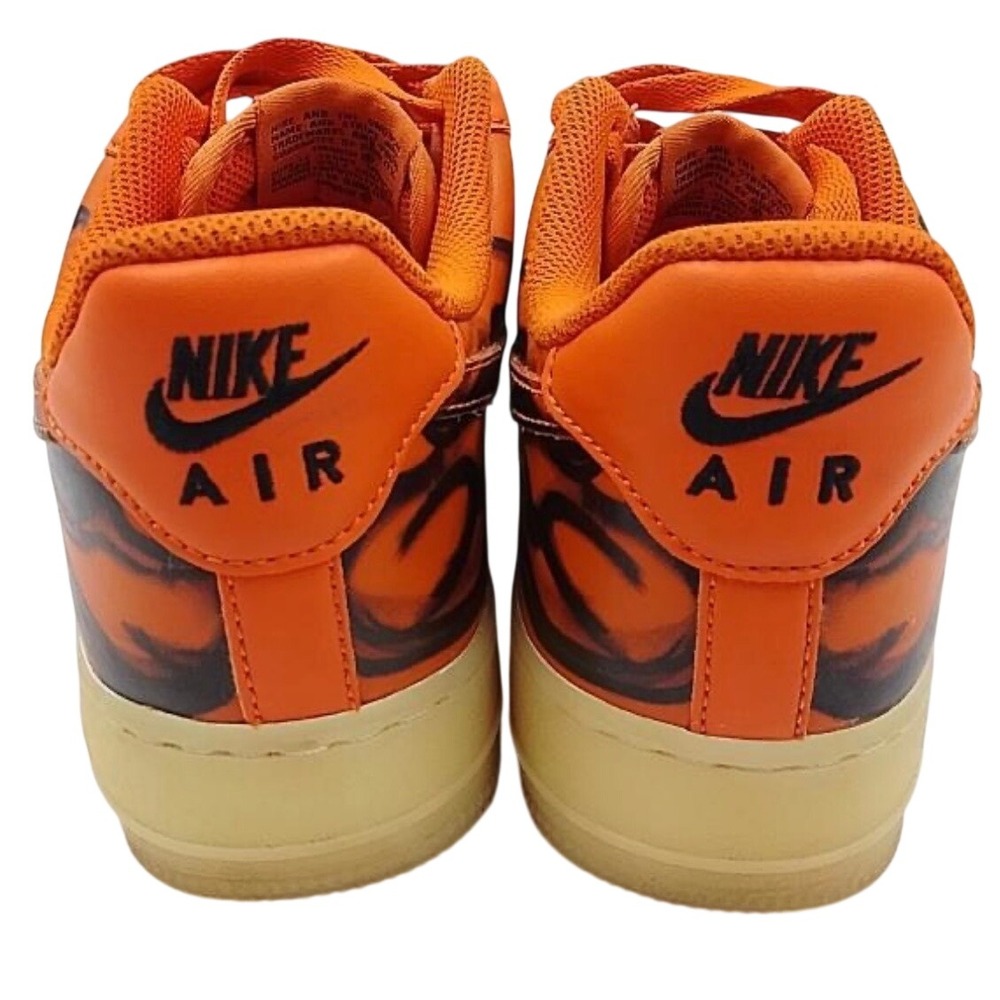 Nike Air Force 1 Low Skeleton QS Mens Size 6.5 Orange Good CU8067-800 Halloween